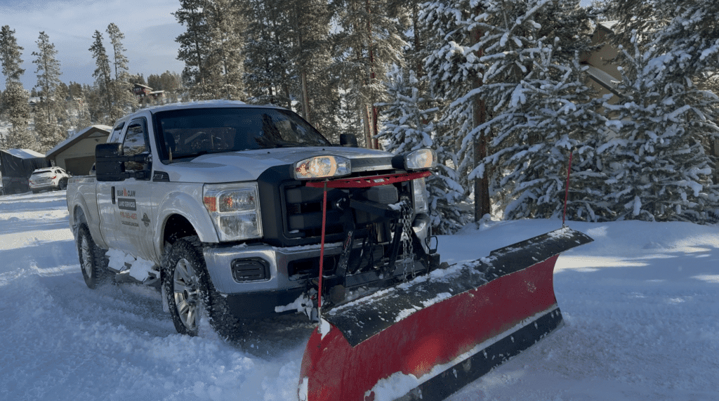 residential snow plowing with ford f250 and truck plow